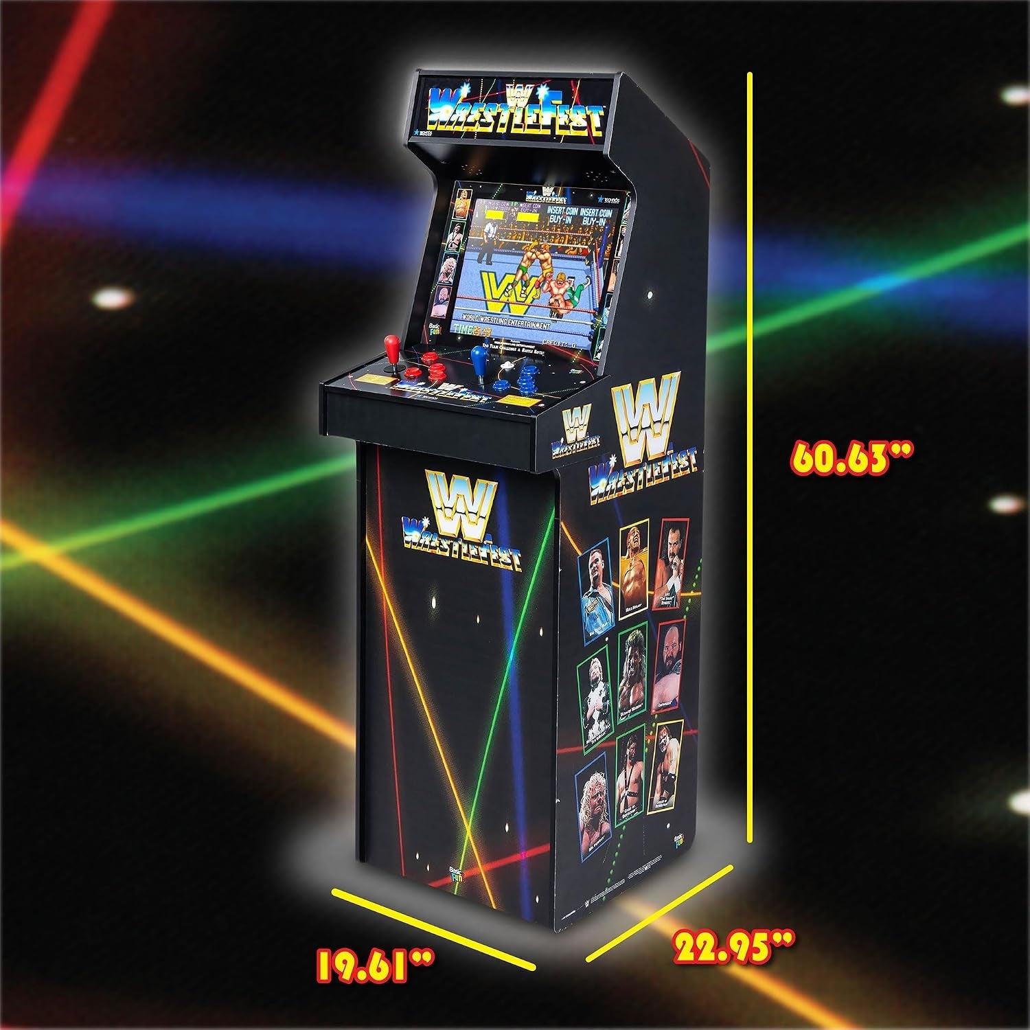 WWE Ultra Series arcade machine with 17-inch display and dual joystick controls
