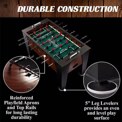 58-inch Richmond foosball table with robot-style players, steel rods and bead scorers