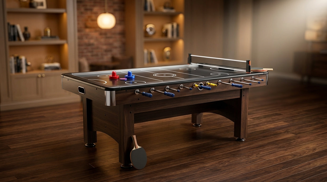 3-In-1 Combo Game Table Set, 54 In. Air Hockey Table, Multi Combination Table with Air Hockey, Ping Pong, Foosball — Lifestyle