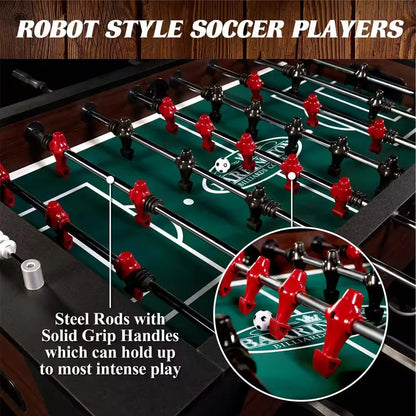 58-inch Richmond foosball table with robot-style players, steel rods and bead scorers