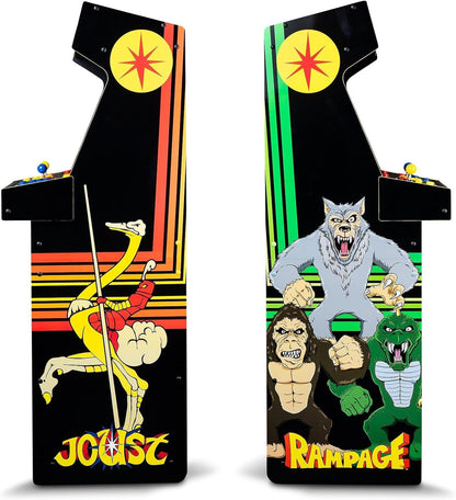 Arcade1Up Rampage and Joust Deluxe arcade machine with light-up marquee