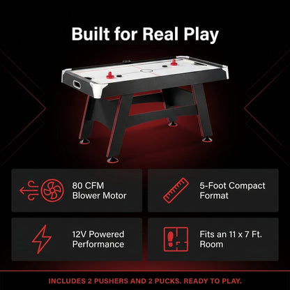 5 Ft. Air Hockey Table with Led Electronic Scorer — Results & Stats