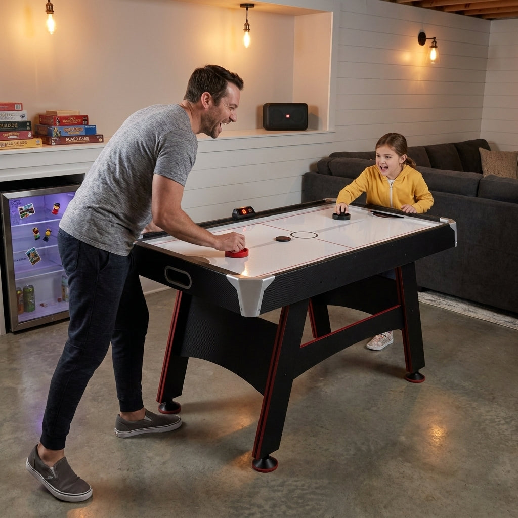 5 Ft. Air Hockey Table with Led Electronic Scorer — Lifestyle