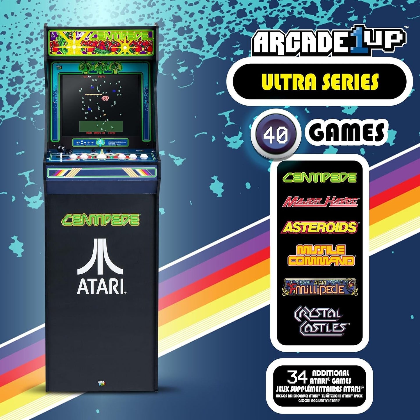 Atari Centipede Ultra Series arcade machine with 17-inch screen and classic trackball controls