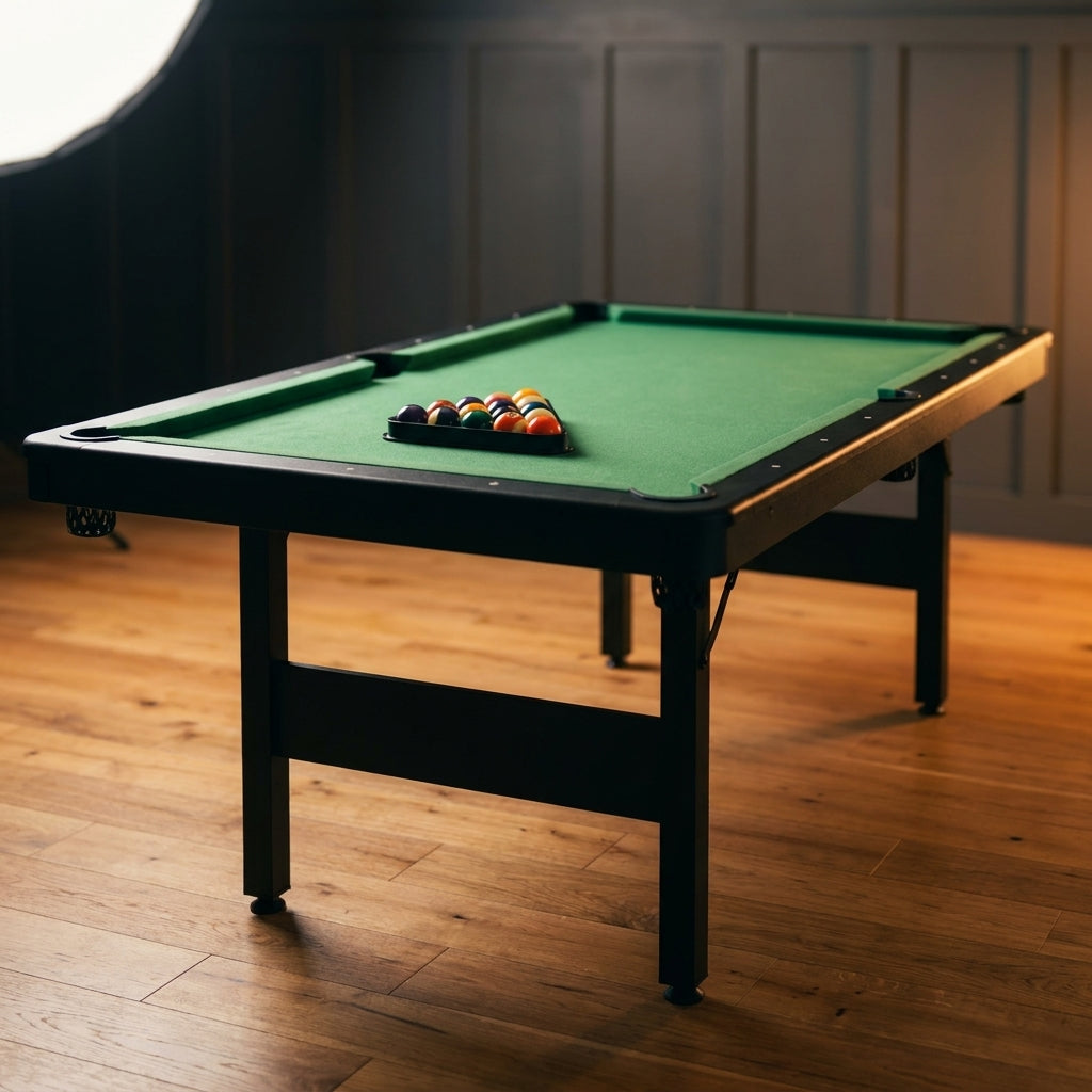 65.75 In. Green Portable Pool Table Game Billiard Table - Includes Full Set of Balls 1 Brush 1 Triangle Rack 2 Chalk — Studio Shot