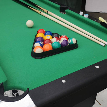 65.75-inch green portable foldable pool table with billiards accessory set