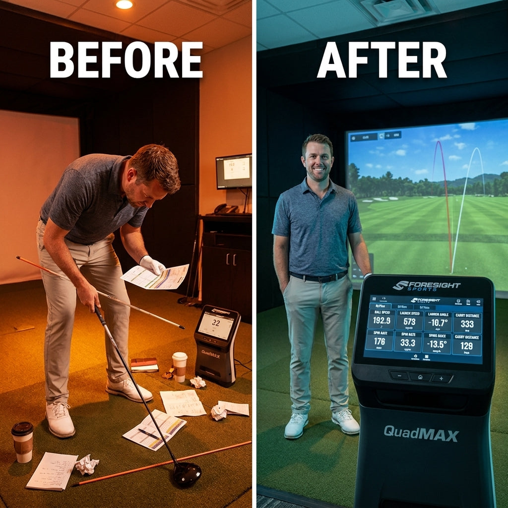 Golf Launch Monitor Built to Maximize Performance, Four-Camera Photometric Technology, Touchscreen Display — Before & After