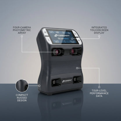 Golf Launch Monitor Built to Maximize Performance, Four-Camera Photometric Technology, Touchscreen Display — infographic