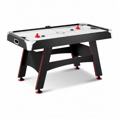 five-foot air hockey table with LED electronic scorer, pushers and pucks