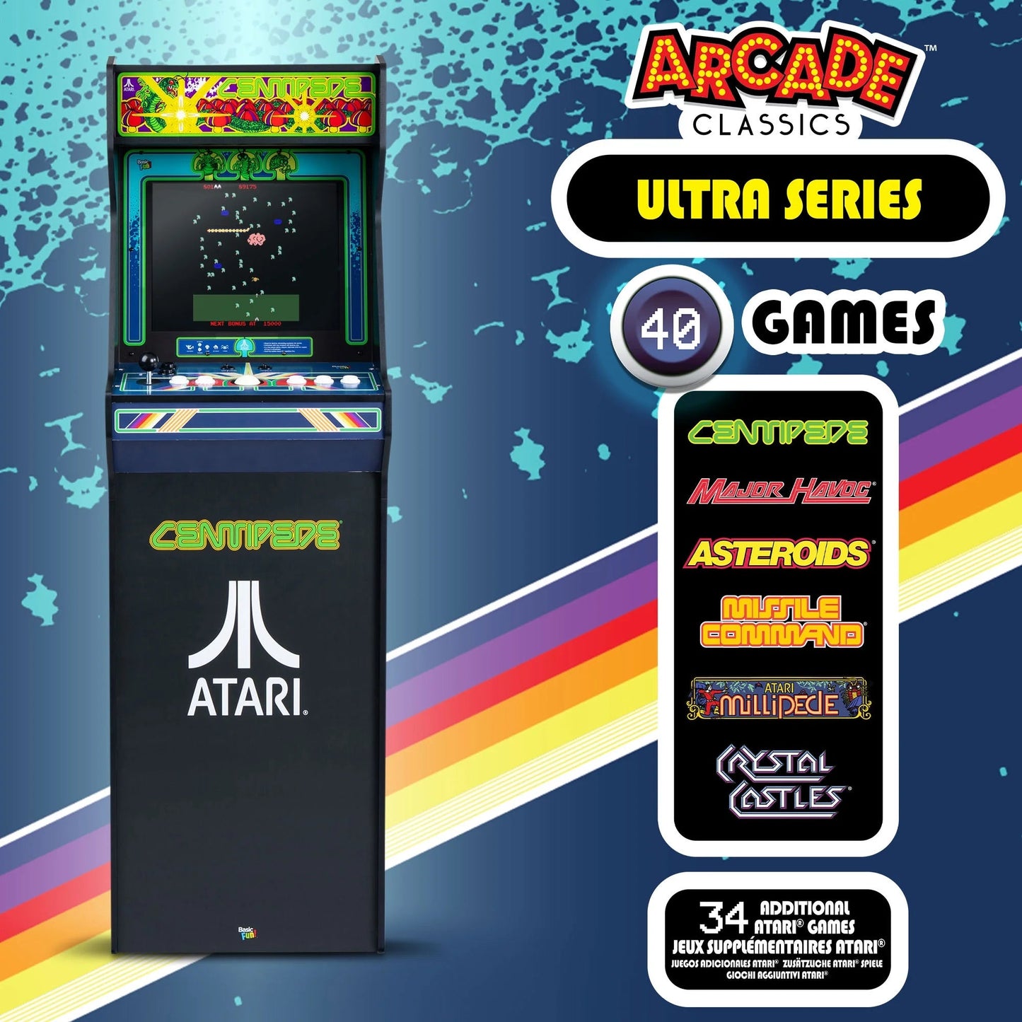 Arcade Classics Atari Centipede full-size arcade machine with 17-inch screen and trackball